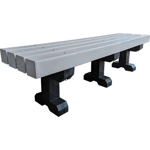 Banc de parc, Plastique recycl&eacute;, 72" lo x 17" la x 17" h, Gris Seaboard Timber Mart