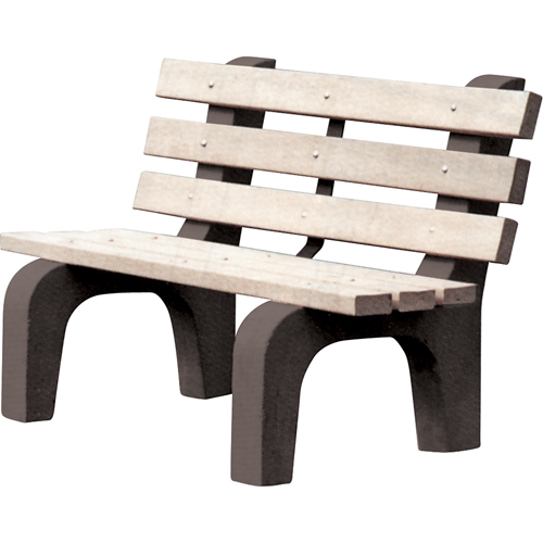 Park Benches, Recycled Plastic, 72" L x 25" W x 31" H, Grey Seaboard Timber Mart