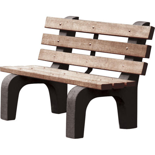 Park Benches, Recycled Plastic, 48" L x 25" W x 31" H, Brown Seaboard Timber Mart