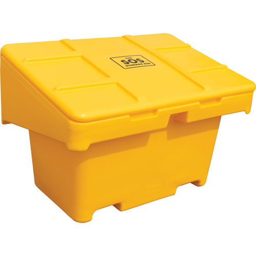 Salt Sand Container SOS, With Hasp, 42" x 29" x 30", 11 cu. Ft., Yellow Seaboard Timber Mart