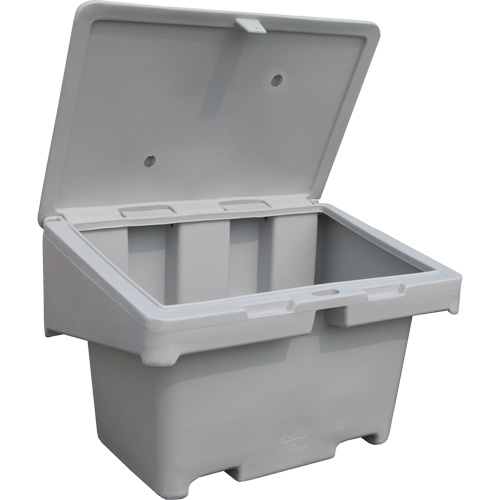 Contenants pour sel & sable SOS, Avec Moraillon, 42" x 29" x 30", 11 pi³, Gris Seaboard Timber Mart