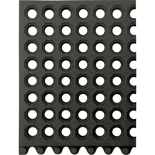 24/Seven&reg; Matting, Rubber, 3' W x 3' L, 5/8" Thick, Black Seaboard Timber Mart