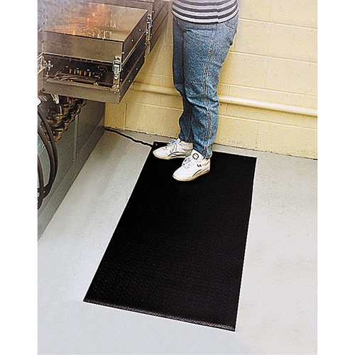 Comfort-King Anti-Static Matting, 4' W x 60' L x 3/8" T, Pebbled, Black Seaboard Timber Mart