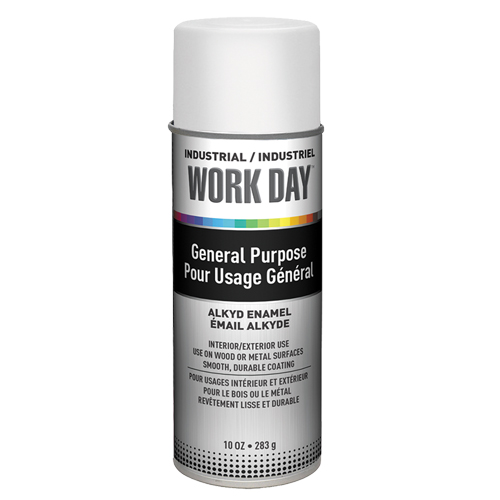 Industrial Work Day Paint, White, Gloss, 10 oz., Aerosol Can Seaboard Timber Mart