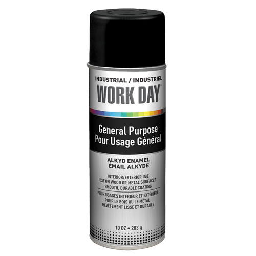 Peinture industrielle Work Day, Noir, Tr&egrave;s mat, 10 oz, Canette a&eacute;rosol Seaboard Timber Mart