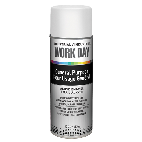 Industrial Work Day Paint, White, Very Flat, 10 oz., Aerosol Can Seaboard Timber Mart