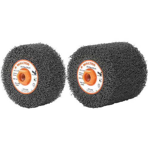 FX Flex Drum, 4-1/4" Dia. x 2" W, 5/8"-11 Arbor, Flex Coarse Grit Seaboard Timber Mart