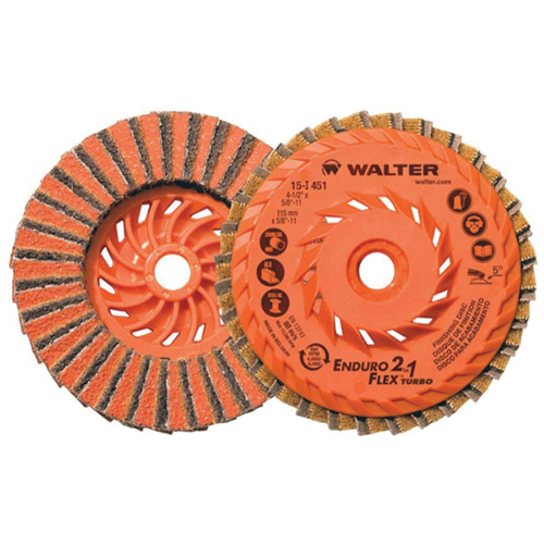 Enduro-Flex 2-IN-1 Turbo Finishing Disc, 4-1/2" x 5/8"-11, Type 27, 80 Grit, Aluminum Oxide Seaboard Timber Mart