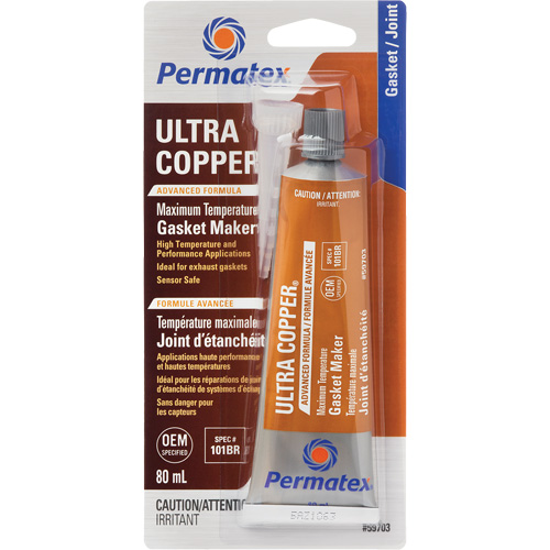 Ultra Copper&reg; Gasket Maker, 80 ml, Tube, Copper Seaboard Timber Mart