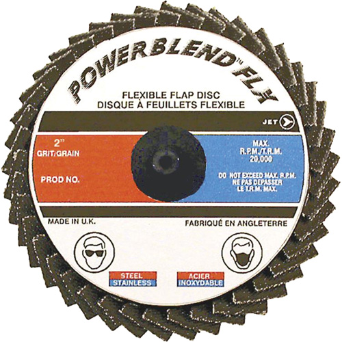 Powerblend FLX Roll-On Flap Disc, 2" x 60 Grit, Zirconia Alumina Seaboard Timber Mart