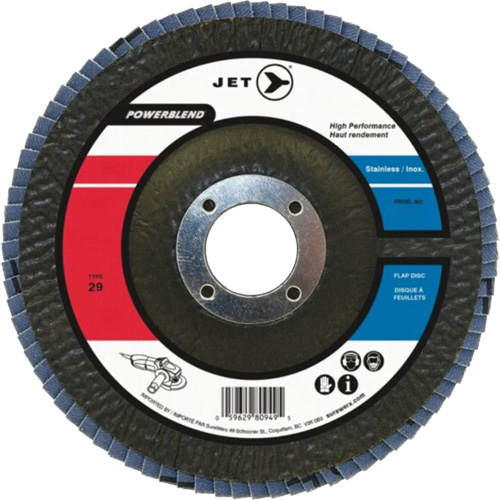 POWERBLEND Flap Disc, 5" x 7/8", Type 29, Z120 Grit, Zirconia Alumina Seaboard Timber Mart