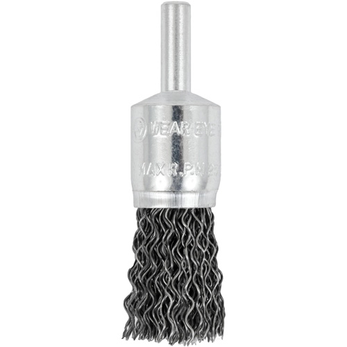 E050-20 Shaft Mounted Crimped End Brush, 1/2", 0.02" Fill, 1/4" Shank Seaboard Timber Mart