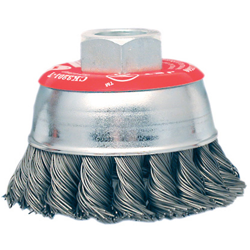 Brosse boisseau &agrave; fils li&eacute;s et nou&eacute;s &agrave; haute performance, 3" dia. x 10mm x 1,25" arbre Seaboard Timber Mart