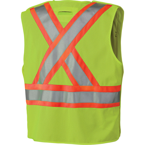 6936 5-Point Tear-Away Safety Vest, High Visibility Lime-Yellow, 2X-Large, Polyester Seaboard Timber Mart