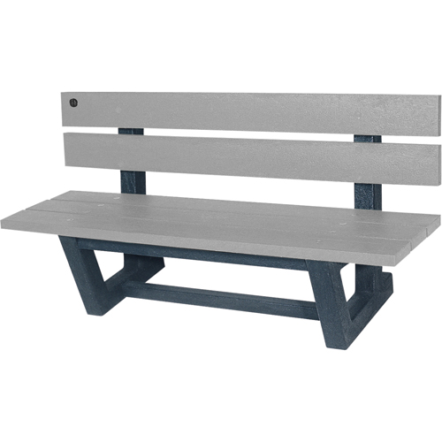 Bancs de parc d'ext&eacute;rieur, Plastique recycl&eacute;, 72" lo x 23-3/16" la x 29-13/16" h, Gris Seaboard Timber Mart
