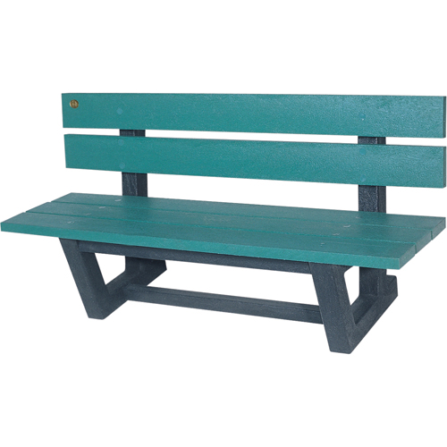 Outdoor Park Benches, Recycled Plastic, 60" L x 22-13/16" W x 29-13/16" H, Green Seaboard Timber Mart