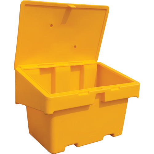Contenants pour sel & sable SOS, Avec Moraillon, 48" x 33" x 34", 18,5 pi³, Jaune Seaboard Timber Mart