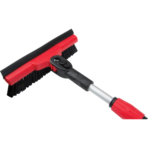 Snow Brush With Pivot Head, Telescopic, Rubber Squeegee Blade, 52" Long, Black/Red Seaboard Timber Mart