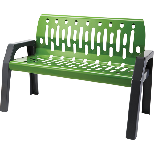 Stream Benches, Steel, 48" L x 48" W x 34" H, Green Seaboard Timber Mart