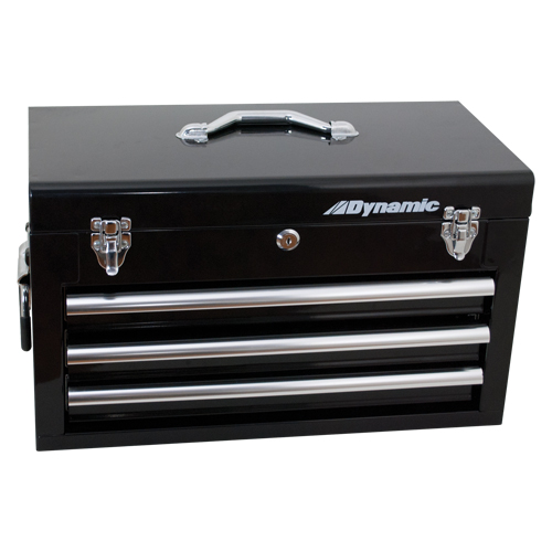 Hand Tool Box with Drawers, 10" D x 20" W x 12" H, Black Seaboard Timber Mart