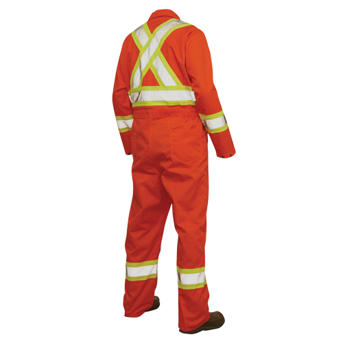 Unlined Safety Coveralls, Large, High Visibility Orange Seaboard Timber Mart