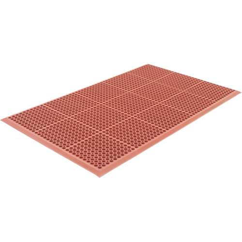 Tapis de s&eacute;rie Competitor, &agrave; fentes, 3' x 5' x 7/8", Orange, Caoutchouc naturel Seaboard Timber Mart
