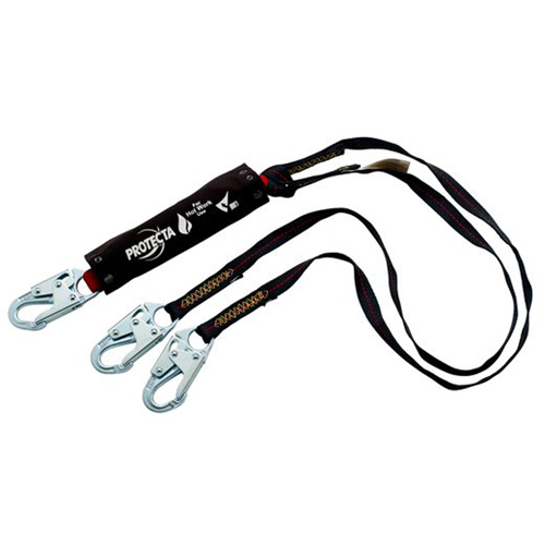PRO Shock-Absorbing Lanyard, 4', Snap Hook Center, Snap Hook Leg Ends, Kevlar&reg; Seaboard Timber Mart