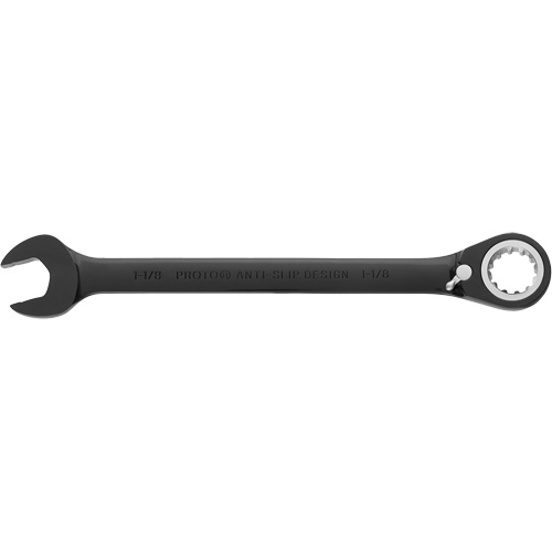 Reversible Combination Ratchet Wrench, 4/6/12 Point, 1-1/8", Black/Chrome Finish Seaboard Timber Mart