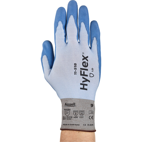 HyFlex &reg; 11-518 Gloves, Size Small/7, 18 Gauge, Polyurethane Coated, Dyneema&reg; Shell, ASTM ANSI Level A2/EN 388 Level B Seaboard Timber Mart