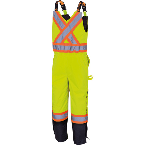 5041BB Pantalon &agrave; bretelles matelass&eacute; imperm&eacute;able, Polyester, Grand, Jaune lime haute visibilit&eacute; Seaboard Timber Mart