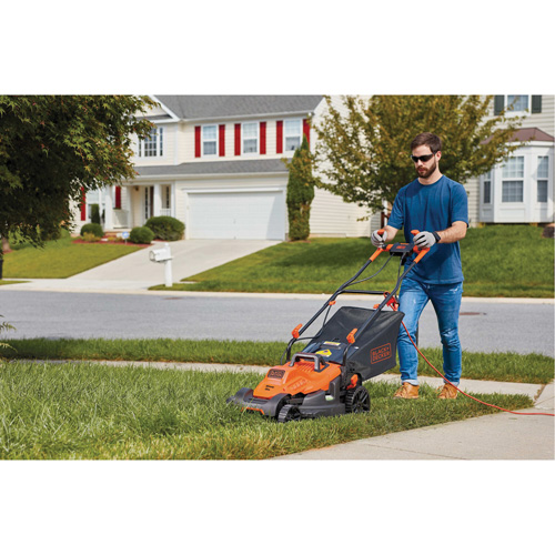 Lawn Mower with Comfort Grip Handle, Push Walk-Behind, Electric, 15" Cutting Width Seaboard Timber Mart