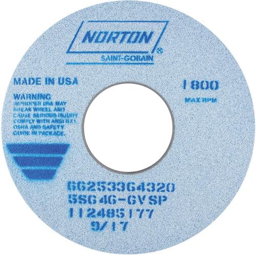 Meule vitrifi&eacute;e, type 01, C&eacute;ramique d'alumine, 14" x 1-1/2" Seaboard Timber Mart