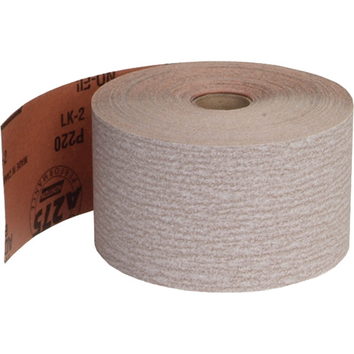 Rouleau de papier abrasif PSA sans chargement, Oxyde d'aluminium, 2-3/4" la x 135' lo, Grain 220 Seaboard Timber Mart