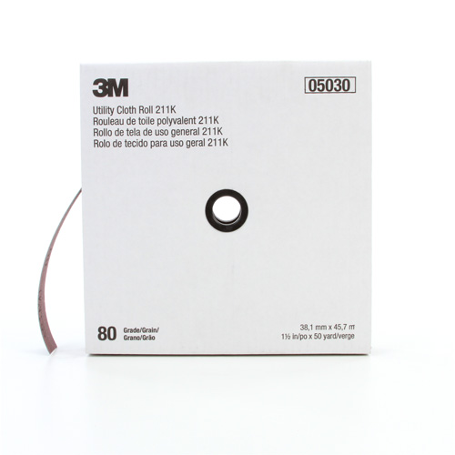 Rouleau de toile abrasive utilitaire 211K, Oxyde d'aluminium, 1-1/2" la x 150' lo, Grain 80 Seaboard Timber Mart