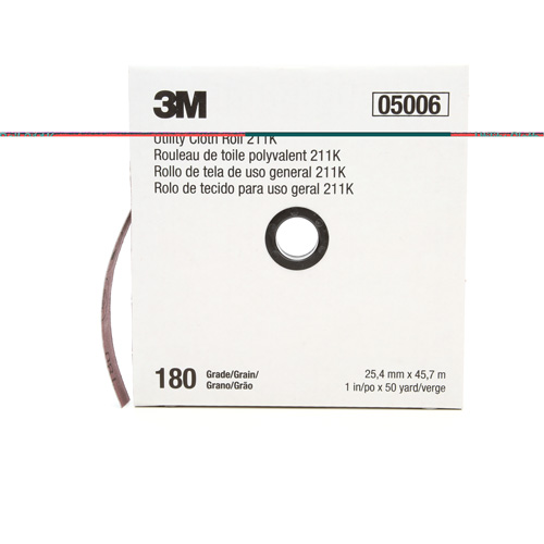 Utility Roll 211K, Aluminum Oxide, 1" W x 150' L, 180 Grit Seaboard Timber Mart