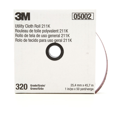 Utility Sanding Roll 211K, Aluminum Oxide, 1" W x 150' L, 320 Grit Seaboard Timber Mart