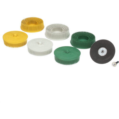 Roloc Bristle Disc Kit, Aluminum Oxide, Several Grit, 3" Dia. Seaboard Timber Mart