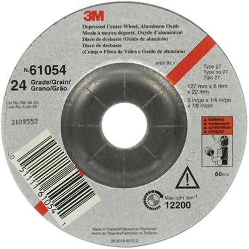 Depressed Centre Grinding Wheel, 5" x 27, Aluminum Oxide Seaboard Timber Mart