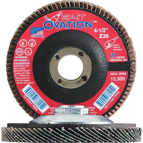 OVATION MEULE LAMELLE41/2X7/8 GRAIN36, 4-1/2" x 7/8", Type 27, Grain 36, Zirconium Seaboard Timber Mart