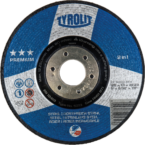 Meule 2-en-1 de premi&egrave;re qualit&eacute;, 4-1/2" x 9/32", Arbre 7/8", Type 27 Seaboard Timber Mart