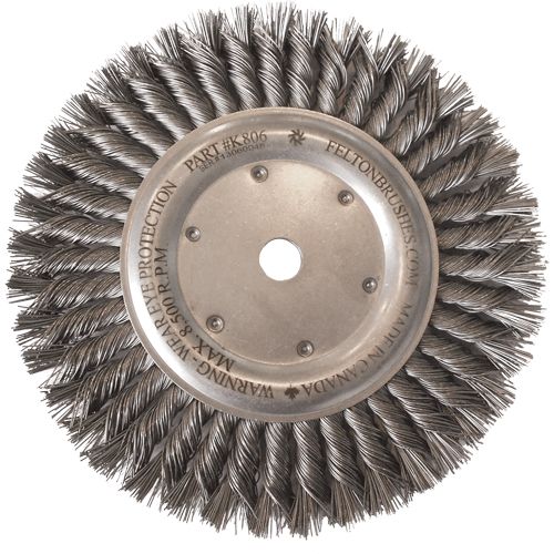 Wire Wheel Brushes, 8" Dia., 0.014" Fill, 5/8"-11 Arbor, Steel Seaboard Timber Mart