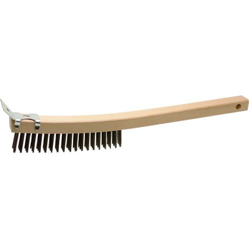 Brosse de nettoyage avec racloir, Acier, 3 x 19 rangs de fils, Longueur 13" Seaboard Timber Mart