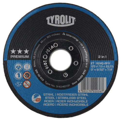 Disque de meulage 2-IN-1 Performance Plus, 7" x 9/32", Arbre 7/8", Type 27 Seaboard Timber Mart
