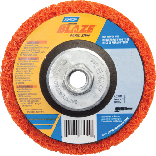 Blaze Rapid Strip Non-Woven Depressed Center Disc - 4-1/2", 4-1/2" Dia., Coarse Grit Seaboard Timber Mart