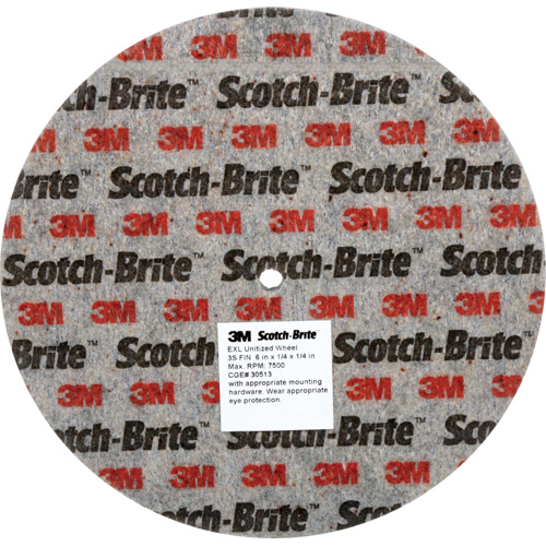 Meule unitaris&eacute;e EXL Scotch-Brite, 6" x 1/4", Arbre de 1/4", Grain de Fin, Carbure de silicium Seaboard Timber Mart