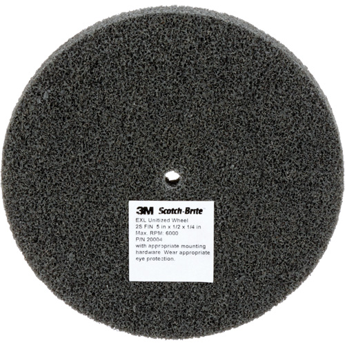 Meule unitaris&eacute;e EXL Scotch-Brite, 5" x 1/2", Arbre de 1/4", Grain de Fin, Carbure de silicium Seaboard Timber Mart