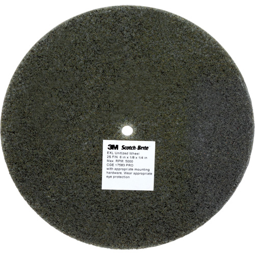 Meule unitaris&eacute;e EXL Scotch-Brite, 6" x 1/8", Arbre de 1/4", Grain de Fin, Carbure de silicium Seaboard Timber Mart