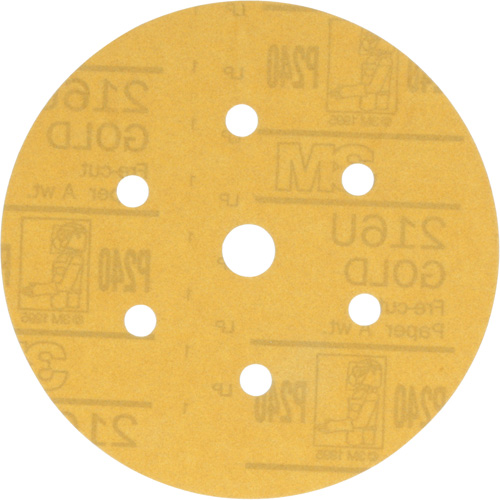Hookit Dust-Free Sanding Disc, 6" Dia., P240 Grit, Aluminum Oxide, A-Weight Seaboard Timber Mart