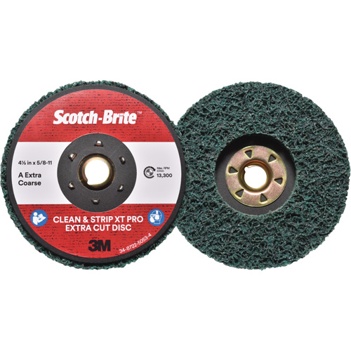 Disque extra coupe  Clean and Strip  XT Pro Scotch-Brite, 4-1/2" dia., Grain Extra grossier, Oxyde d'aluminium Seaboard Timber Mart