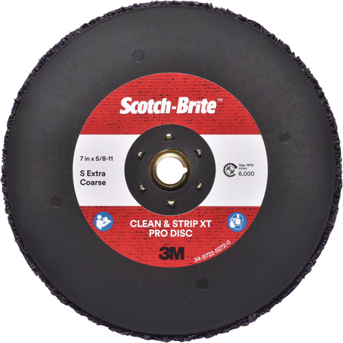 Disque  Clean and Strip  XT Pro Scotch-Brite, 7" dia., Grain Extra grossier, Carbure de silicium Seaboard Timber Mart